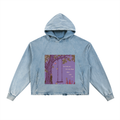 Vintage Washed Frayed-Hem Hoodie