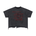 Vintage Wash Boxy Distressed Hem T-Shirt